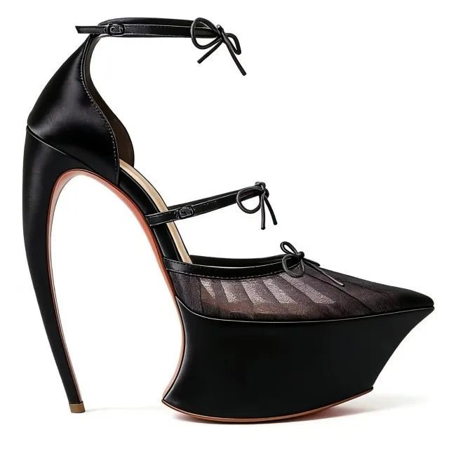 Pointed Toe Curved Stiletto Shoes