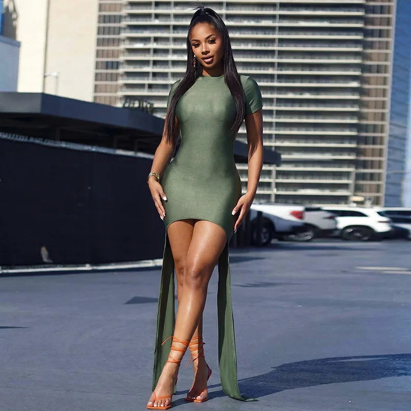 Sexy Hollow Out Ruched Mini Dress