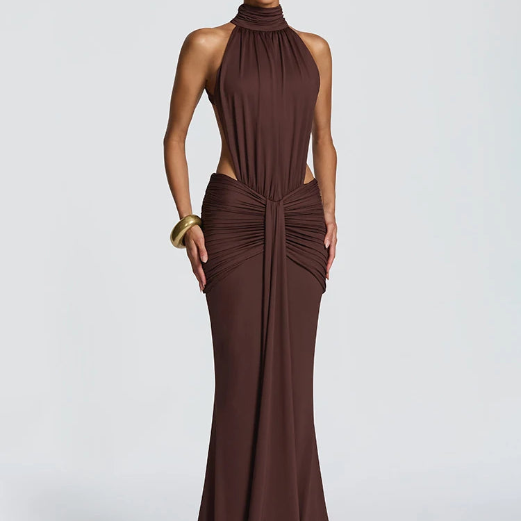 Backless Elegant Off-Shoulder Long Dress