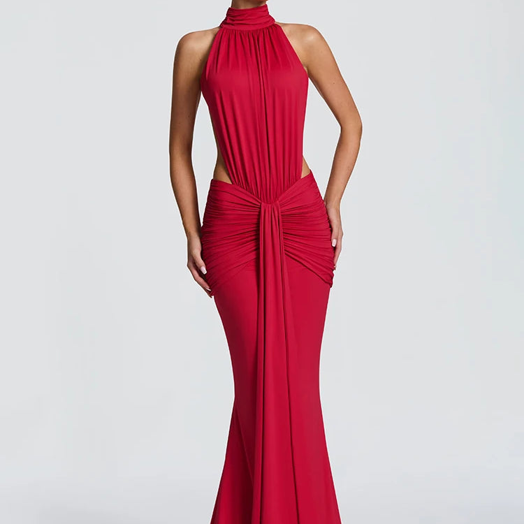 Backless Elegant Off-Shoulder Long Dress