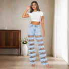 Distressed Hollow Out Straight Jeans