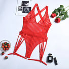 See-Through V-Neck Stripes Teddies