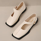Square Toe Soft Soled Buckle Strap Shoes