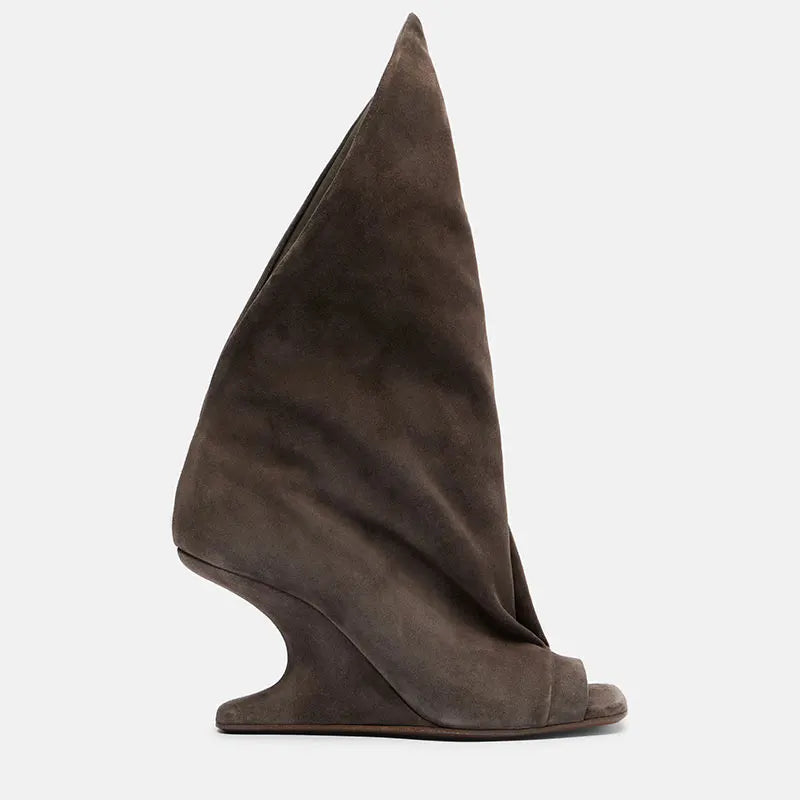 Unique Style Peep Toe Leather Boots