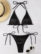 Metallic Satin Two-Pieces Bikini
