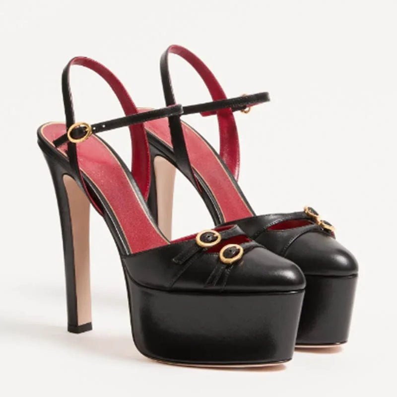 Bold Black Red Platform High Heels