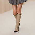 Square Toe Knee-High Heeled Boots