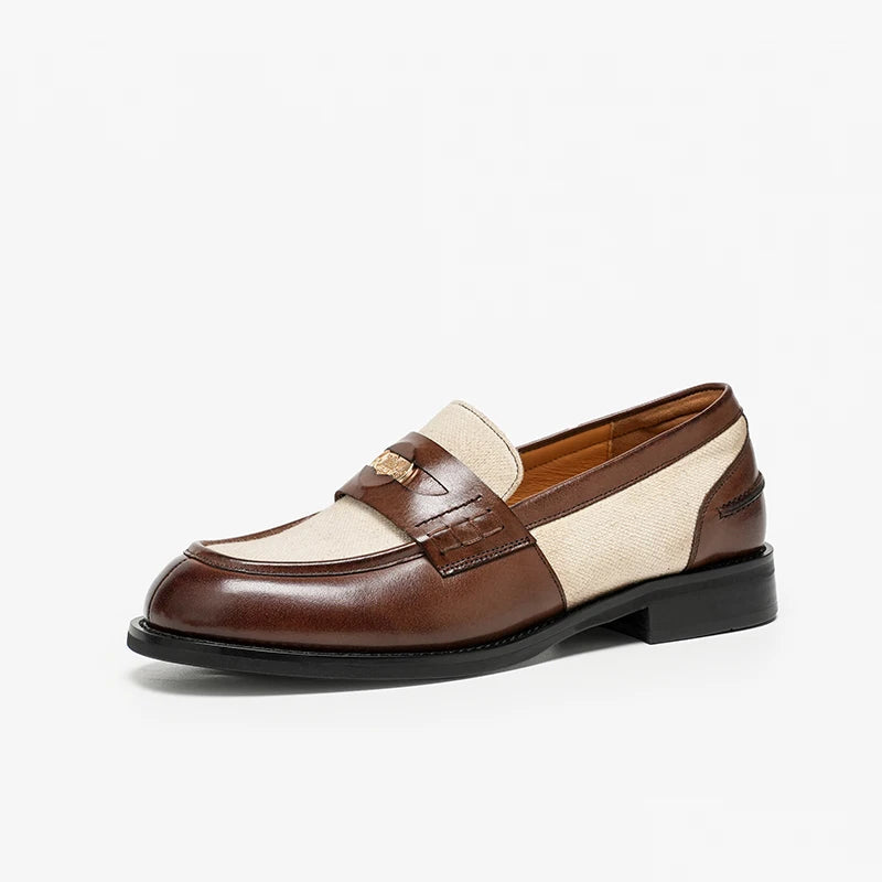 Vintage Brown Leather Slip-On Loafers