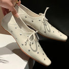 Dots Rivet Bow Knot Flat Shoes