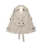 High-Neck Sashes Short Coat