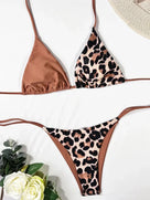 Halter Splicing Leopard Bikini