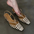 Hollow Out Metal Buckle Pumps Sandals