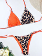 Halter Splicing Leopard Bikini