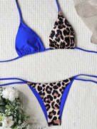 Halter Splicing Leopard Bikini