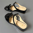 Elegant Butterfly-Knot Square Toe Sandals