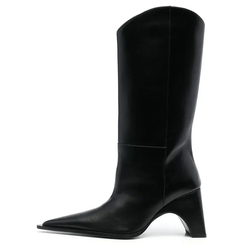 Fashion Pointed Toe Mid-Calf Boots