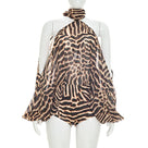 Leopard Off-Shoulder Top Shorts Set