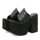 Layer Style Black Chunky Platform Sandals