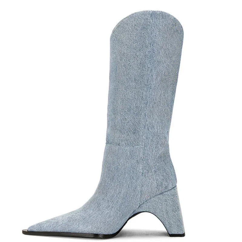 Fashion Pointed Toe Mid-Calf Boots