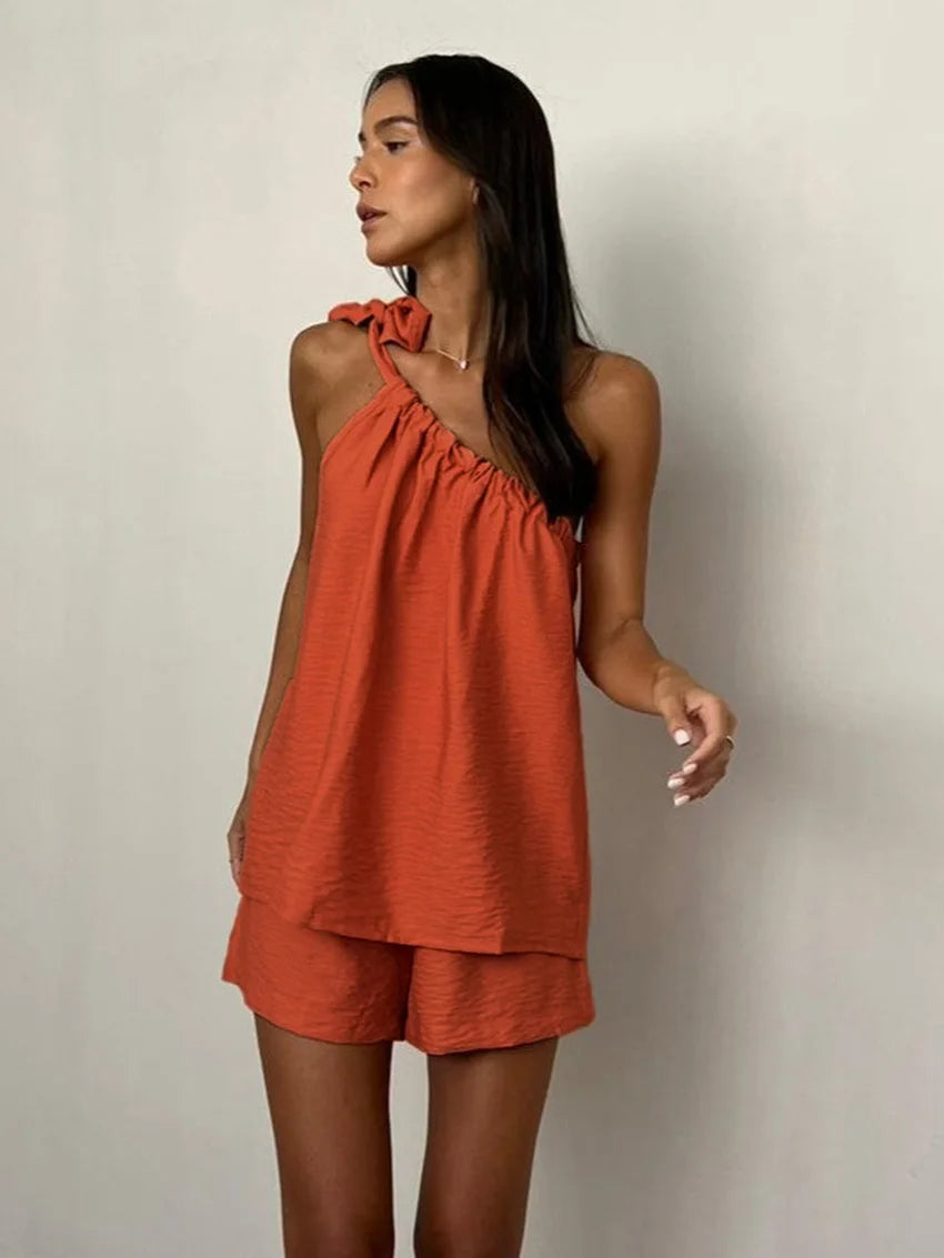 Hidden In Gold Shorts Set