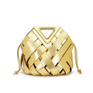 PU Leather Woven Shoulder Bag