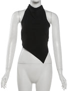 Backless Halter Crop Tank Top