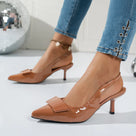 Elegant Pointed Toe Shiny Slingback Shoes