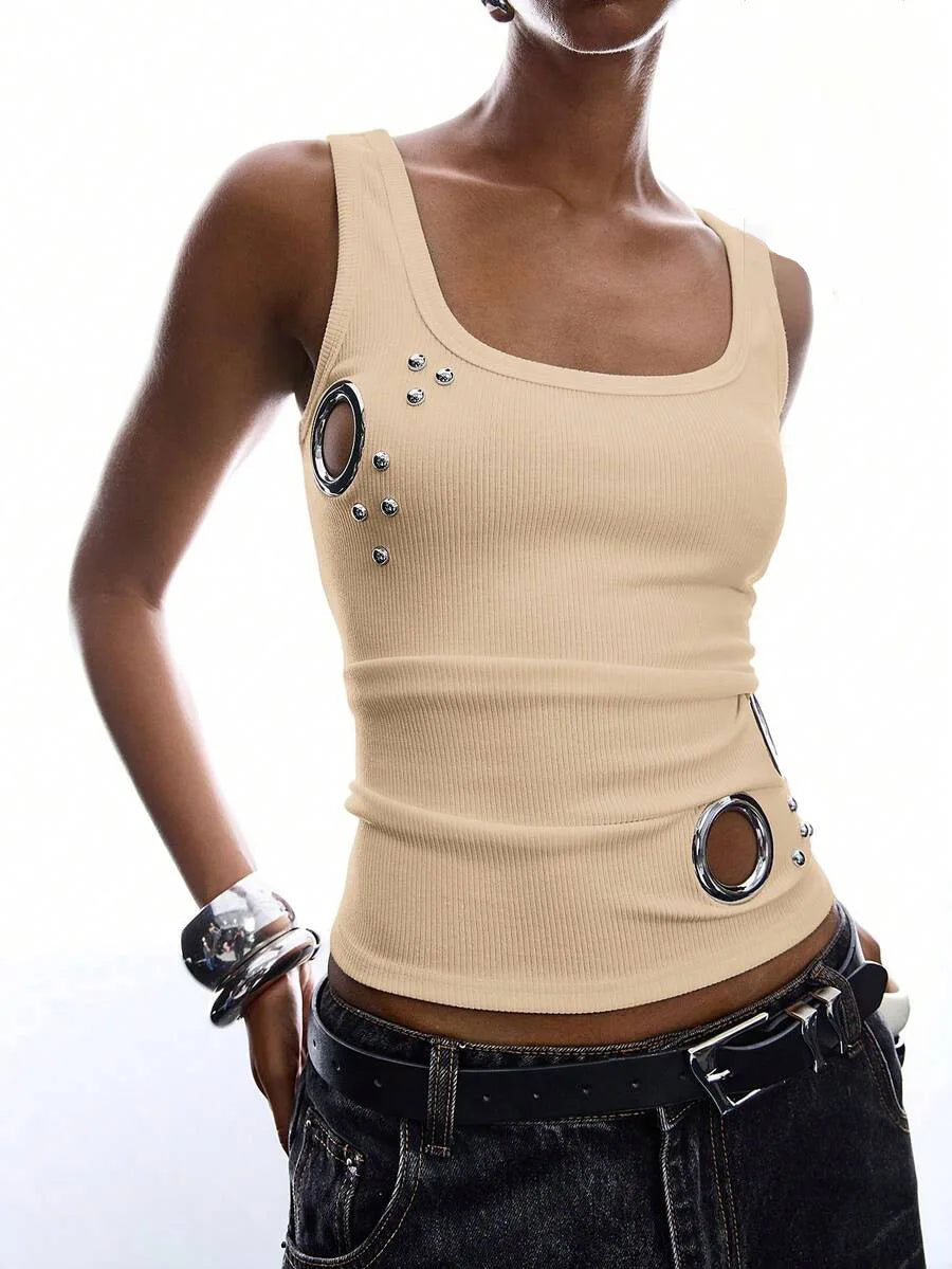 Punk Y2K Hollow Out Tank Top