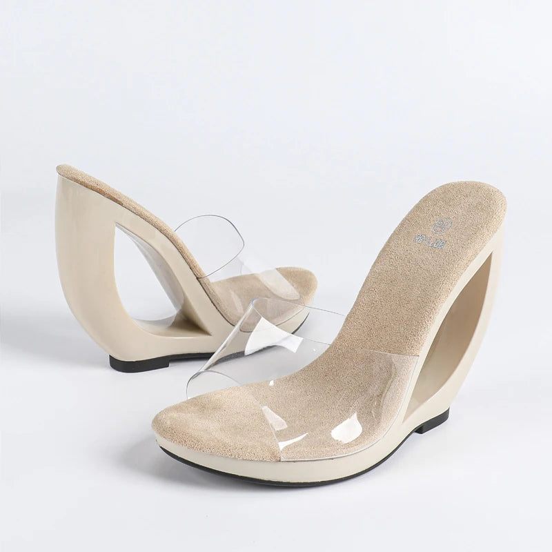 Transparent Open Toe Hollow Heels Sandals
