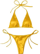 Metallic Satin Two-Pieces Bikini