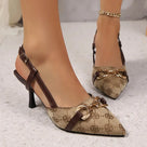 Geometric Pattern Metal Appliques Slingback