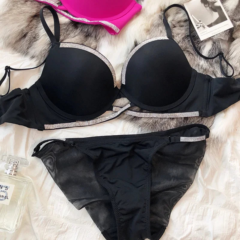 Alluring Classic Rhinestone Bra Set
