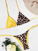 Halter Splicing Leopard Bikini