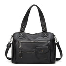 Vintage Multi-Pocket Leather Shoulder Bag