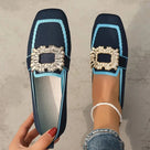 Appliques Square Toe Flat Shoes