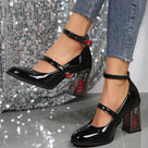 Rose in Square Heels Mary Jane Shoes