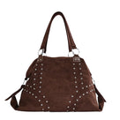 Rivet Decoration Solid Leather Shoulder Bag