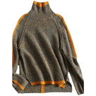 Striped Contrast Turtleneck Sweater