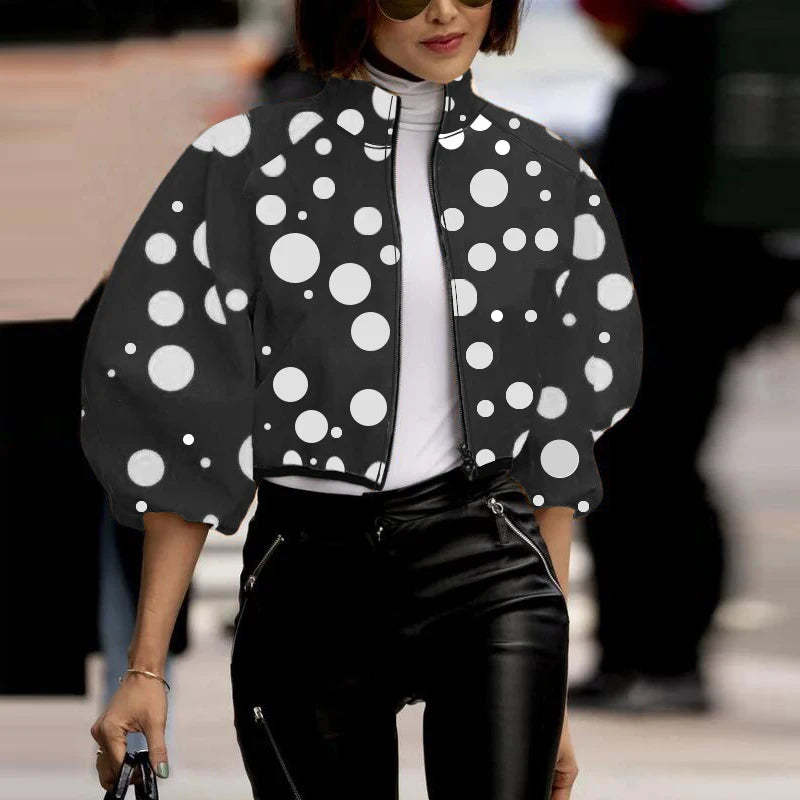 Modish Printed Zipper Jacket