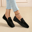 Solid Velvet Shiny Slip-On Flat Shoes