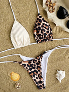 Halter Splicing Leopard Bikini