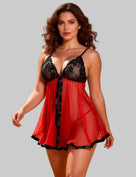 Transparent Floral Bow Dress Lingerie