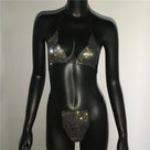 Sparkling Rhinestone Sheer Two Piece