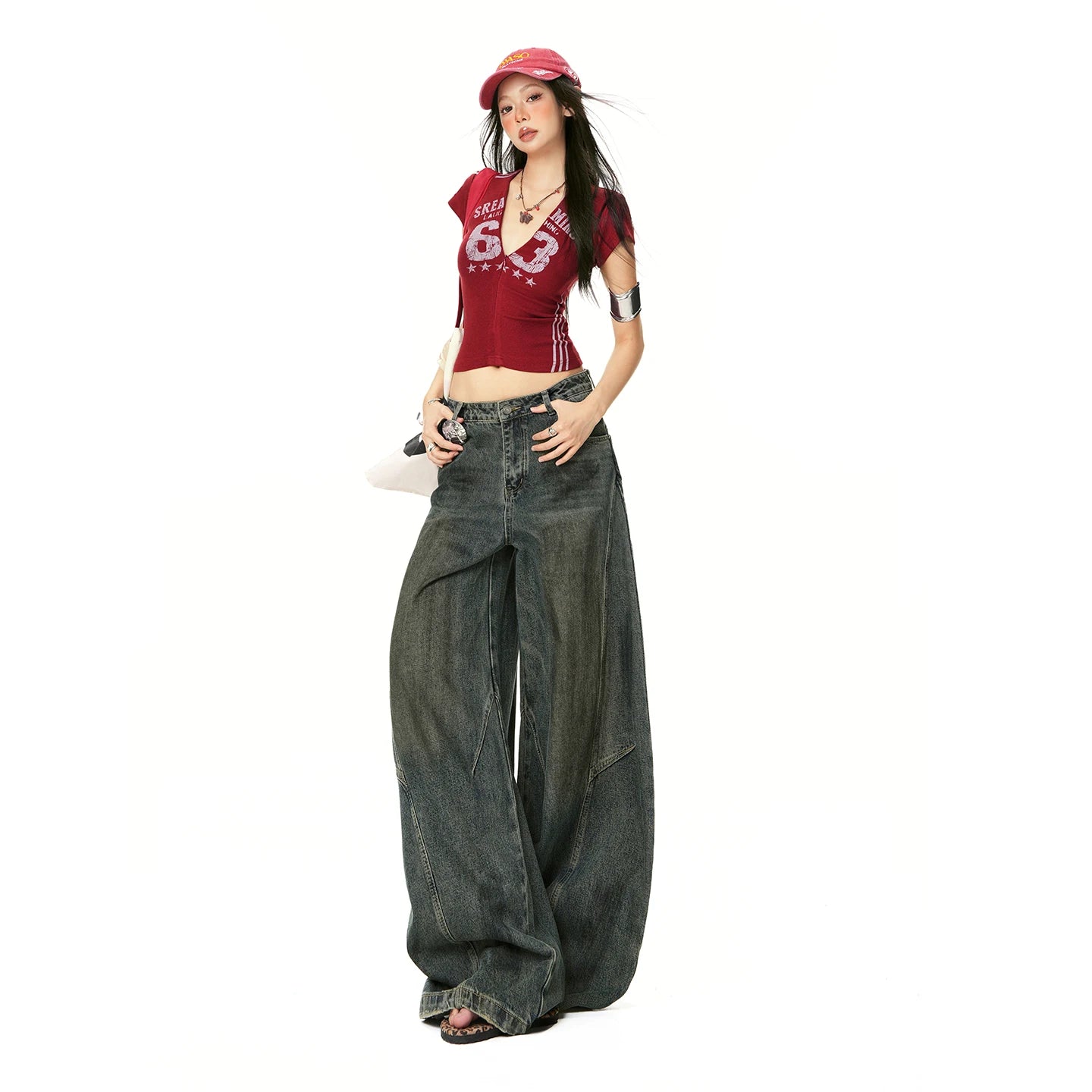 Wide Leg Loose Fit Denim Jeans