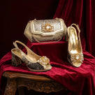 Rhinestone Snakeskin with Matching Clutch Heels