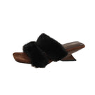 Fuzzy Straps Square-Toe Sandals