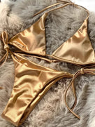Metallic Satin Two-Pieces Bikini