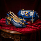 Rhinestone Snakeskin with Matching Clutch Heels