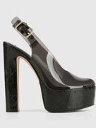 Transparent Upper Square Heels Sandals