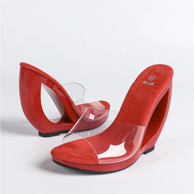 Transparent Open Toe Hollow Heels Sandals